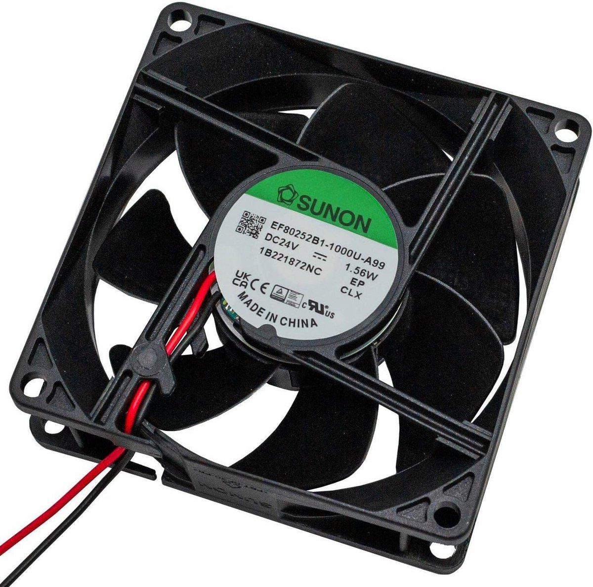 Axiale computerkoeling ventilator 80x80x25mm 24V met 69,7m³/h luchtstroom