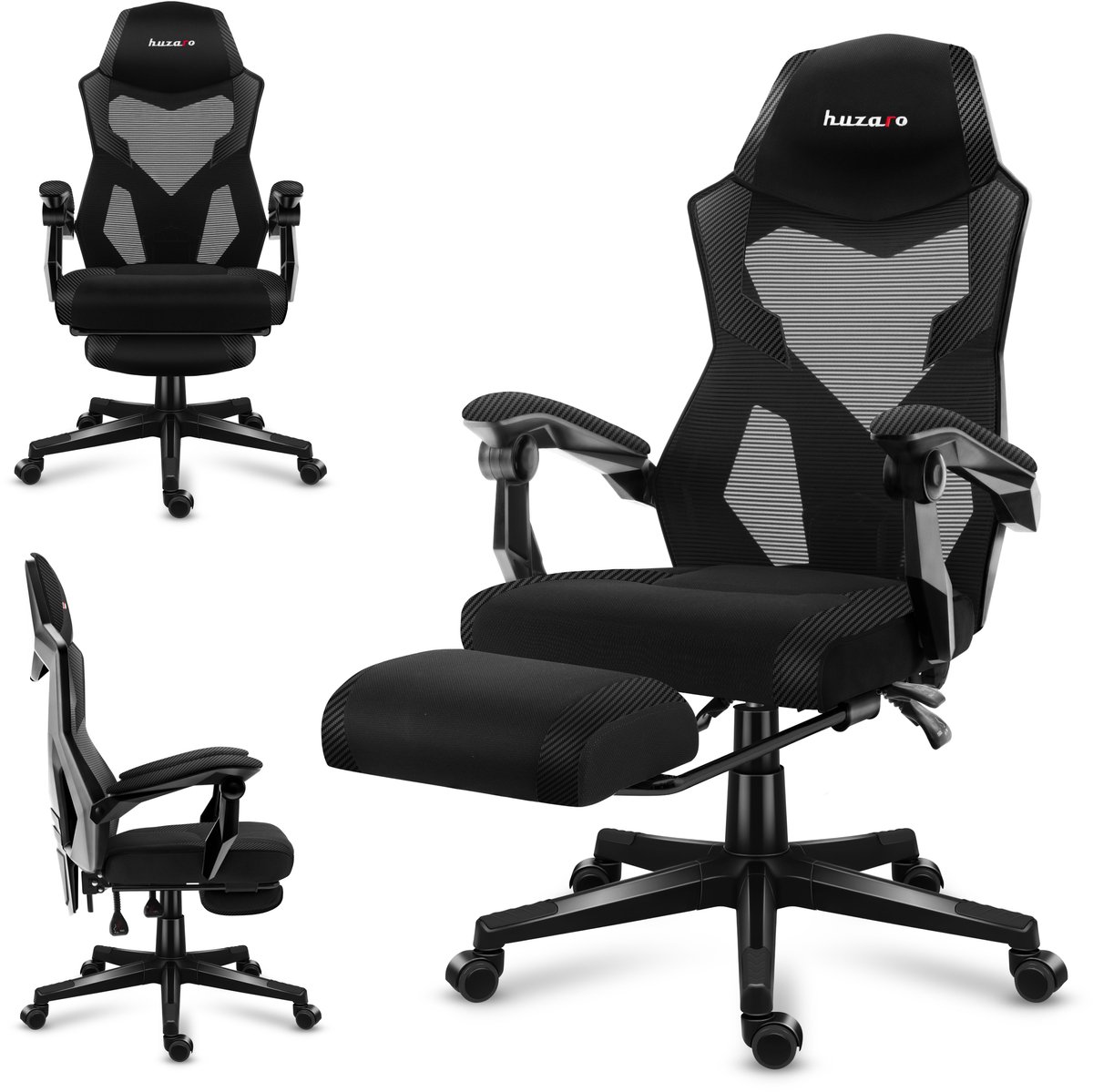 Huzaro Combat 3.1 Carbon Gamingstoel - Ergonomische Game Stoel met Verstelbare Functies - Comfort - Zwart