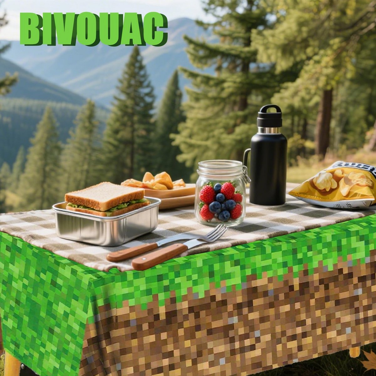 2 Stuks Pixel Thema Tafelkleden Rechthoekig Waterdicht voor Feestdecoratie