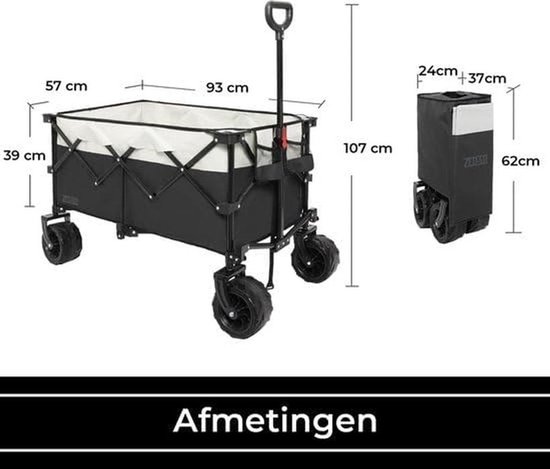 Bolderkar Opvouwbaar - Bolderwagen Luchtbanden - Bolderkarren - 100kg Draagvermogen - Opbergwagen van Bolderkar Opvouwbaar — afbeelding 3