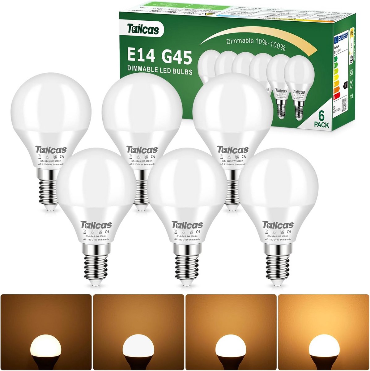 Dimbare E14 LED Lampen G45 Warm Wit Licht