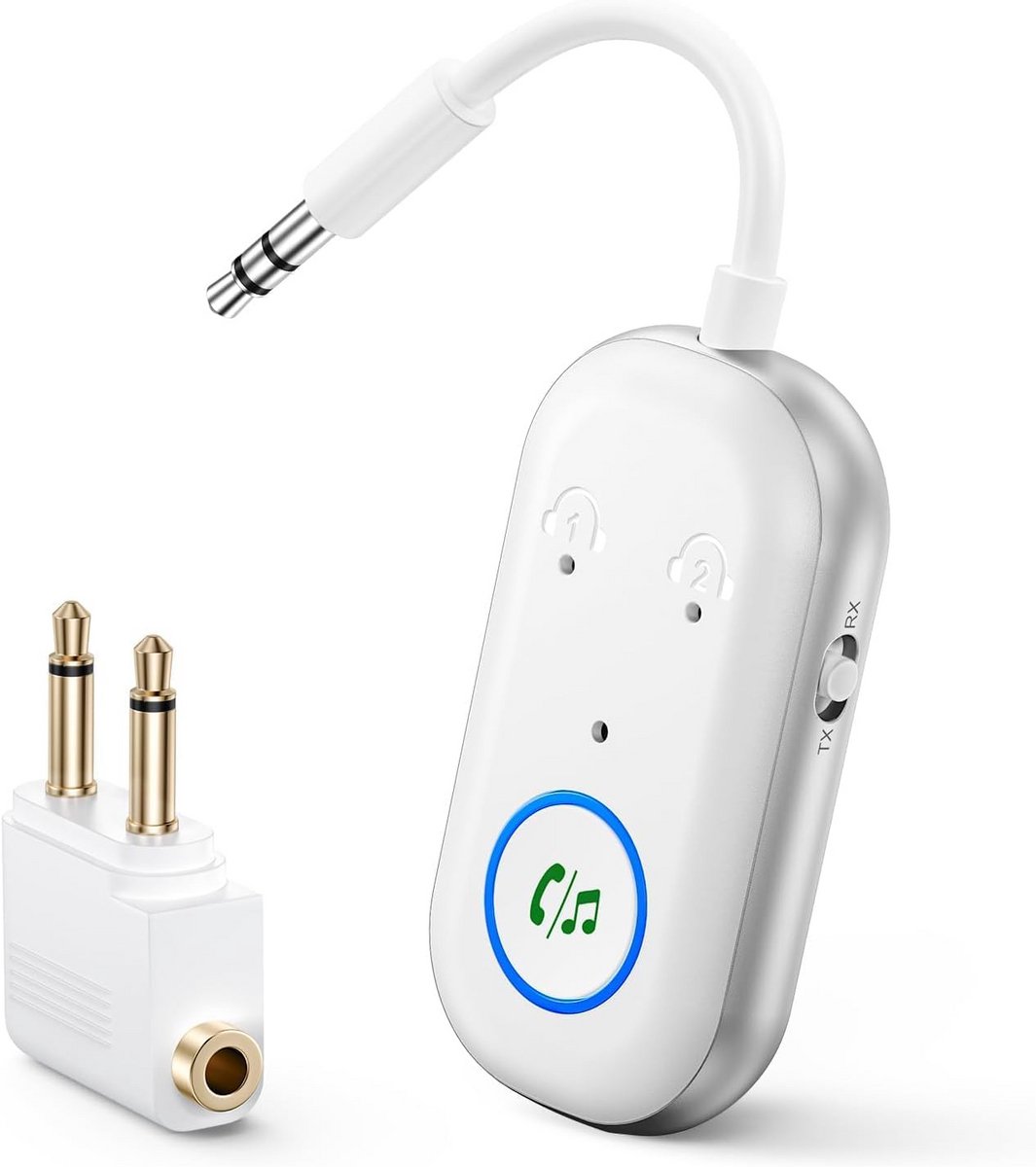 2-in-1 Bluetooth 5.3 Adapter voor Audio Zenden en Ontvangen