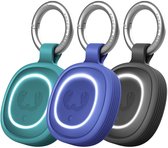 Fresh 'n Rebel Smart Finder 2 - 3-Pack - Bluetooth Tracker - Smart Tag voor Apple Find My & Android - Sleutelvinder - 12 maanden batterij - IPX7 Waterproof - Real Teal, True Blue, Storm Grey