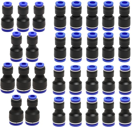 Alide 4x Pneumatische Snelkoppelingen - 7 Mm - Push-in - Voor PU/PE/Nylon Slangen - 0-1 MPa - Geschikt Voor Automatisering & Koeling