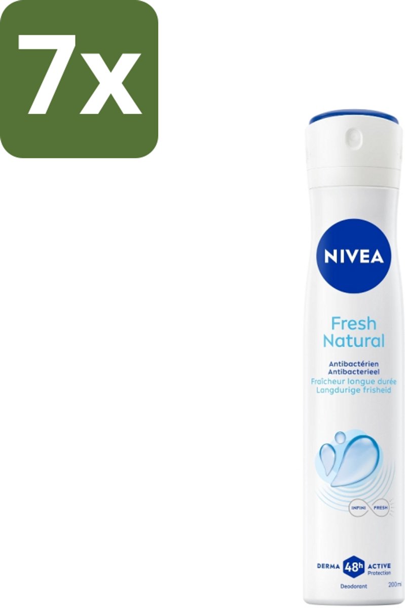 Nivea - Deospray - Men - Fresh Natural - 48 Uur Lang Werkend - 200 ml - Bulkverpakking - 7 stuks