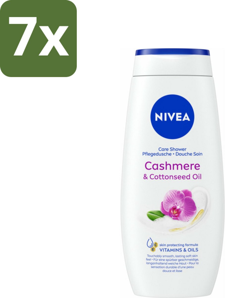 NIVEA Douchecrème Cashmere & Cotton Seed Oil 250 ml - Bulkverpakking - 7 stuks