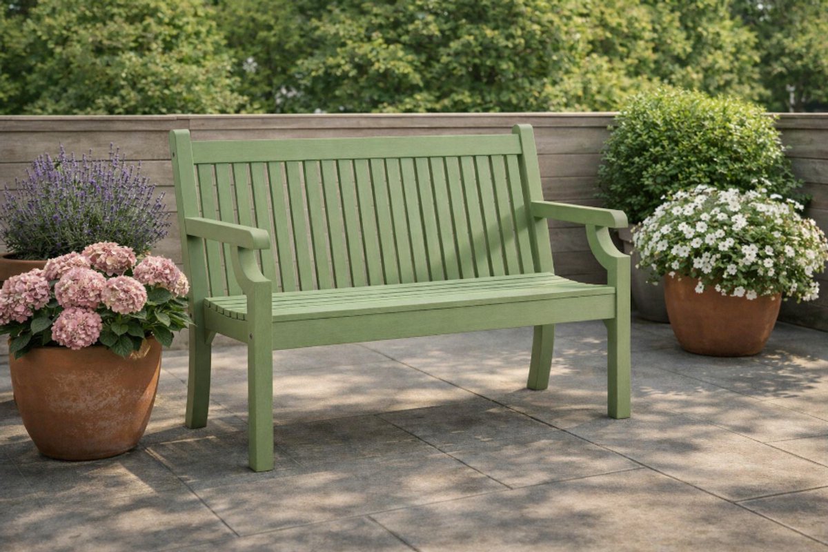 Rockwood® Parkbank Sandwick Kunststof - Egg Green 1.20m 1.20m Naturel