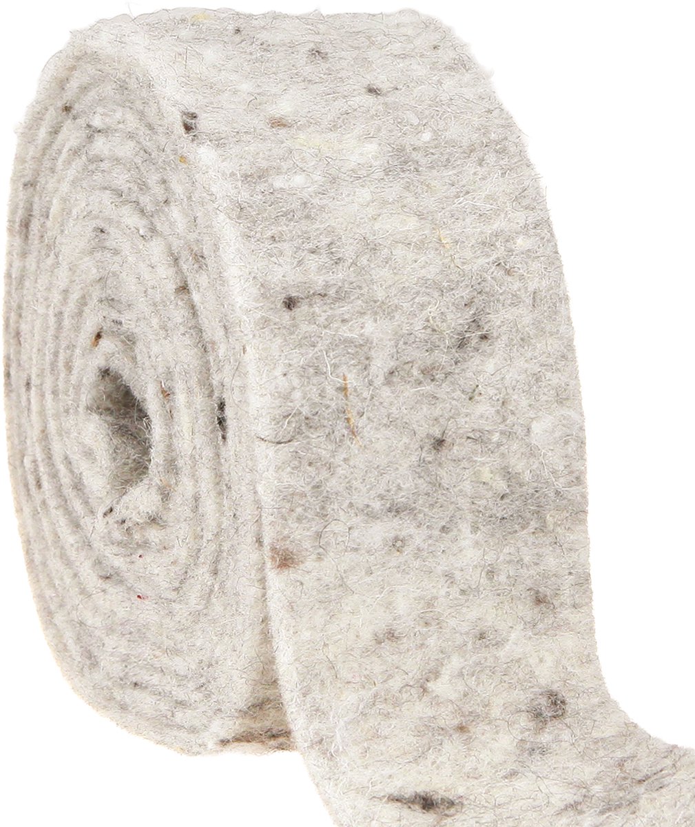 Vilten lint grijs 7,5cm 5m