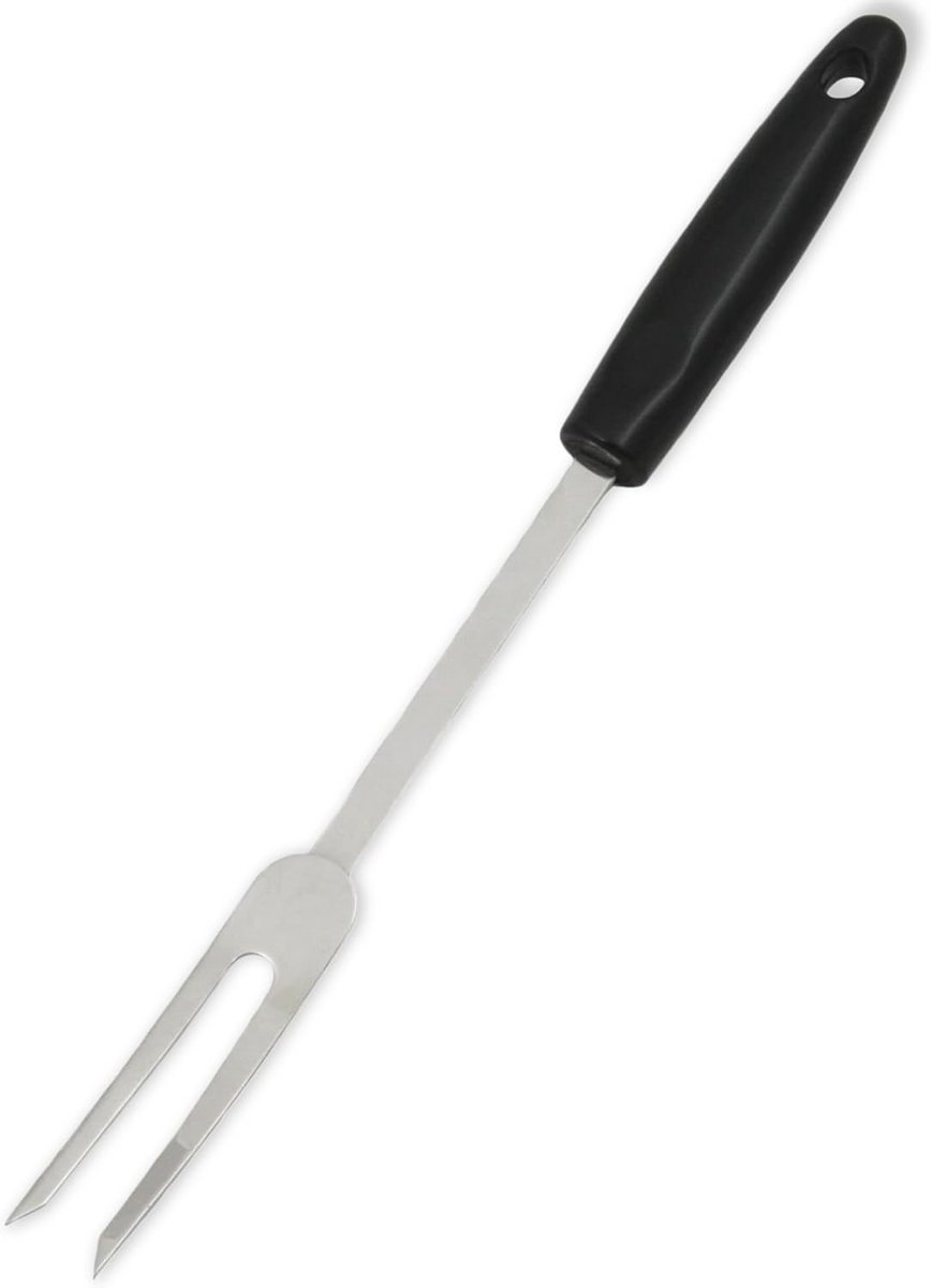 Grote vleesvork (33 cm) van roestvrij staal met ergonomisch anti-slip handvat