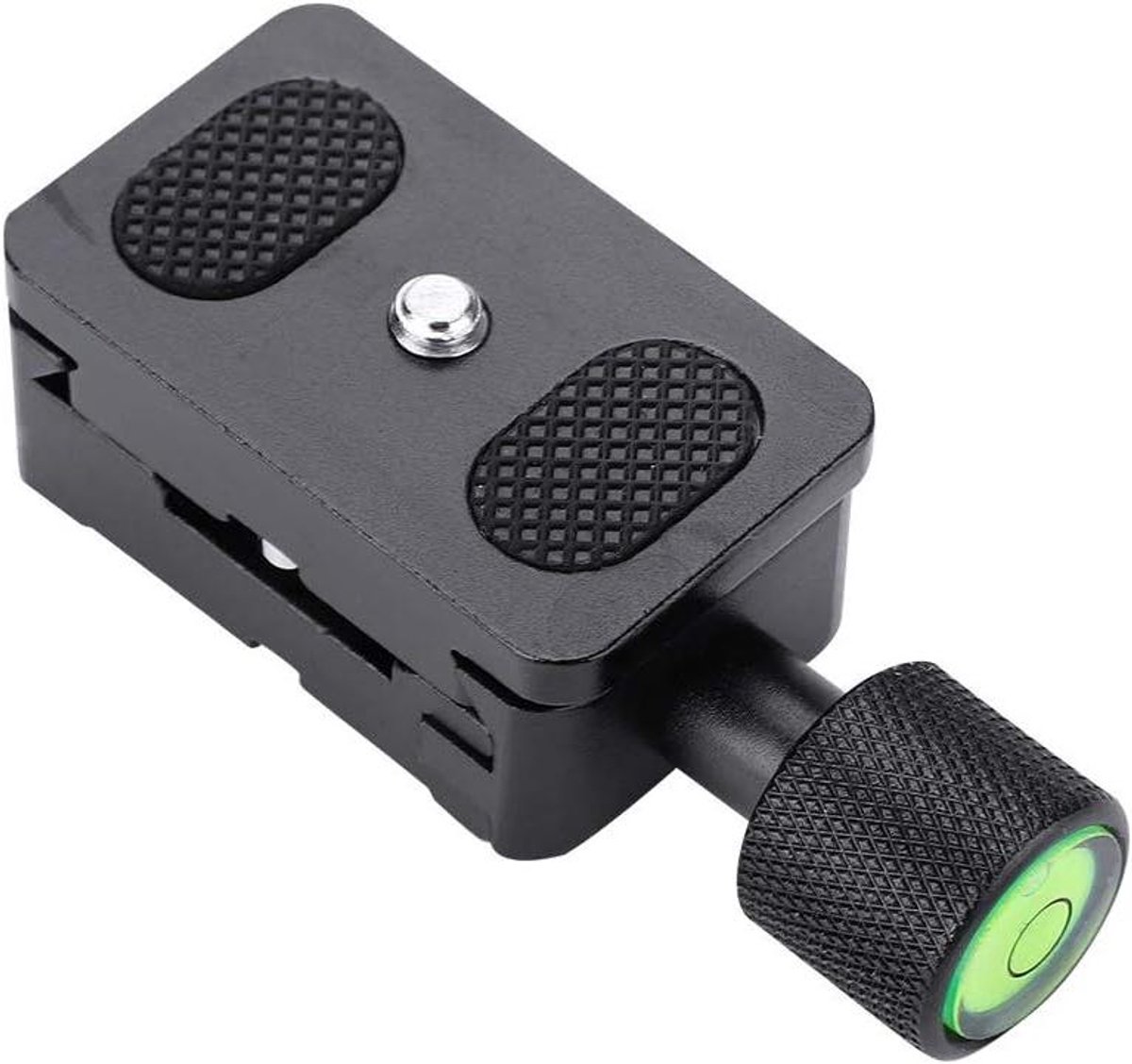 Aluminiumlegering QR statief plaatadapter 1/4 inch schroef, mini klem met waterpas voor monopod fotografie - Snelontgrendeling, stevig ontwerp