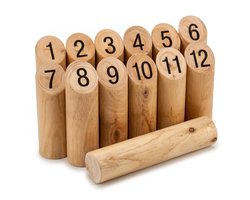 Cheqo® Fins Werpspel - Fins Spel - Fins - Kubb Werpspel - Houten Werpspel - Tuin Werpspel - Buitenspel Werpspel - Buitenspel - Tuinspel - Buitenspel Kinderen - Werpspel Kinderen - Kegels Werpspel