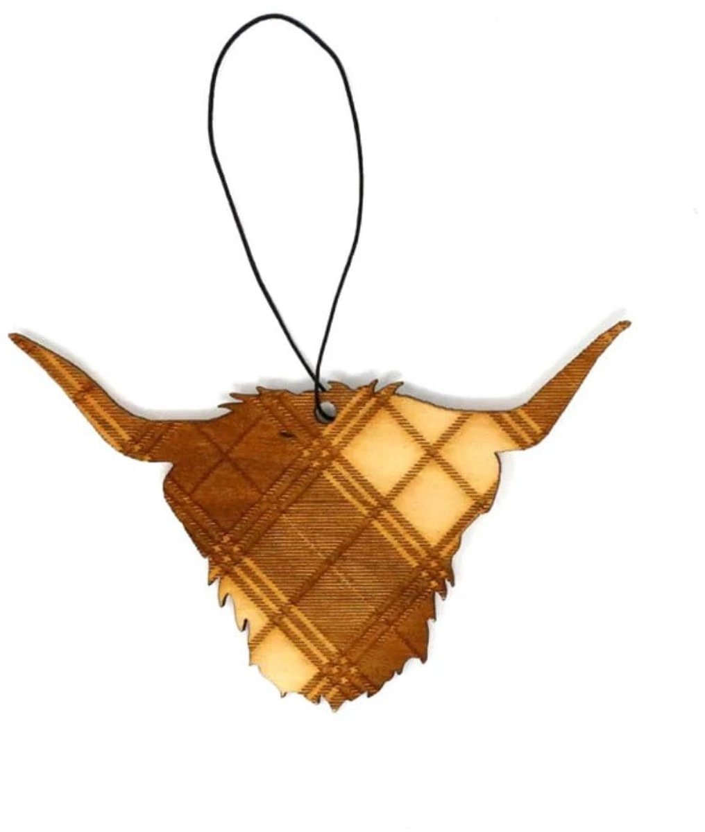 Kerstboomhanger hooglander kop tartan - Caroline Wolfe Murray