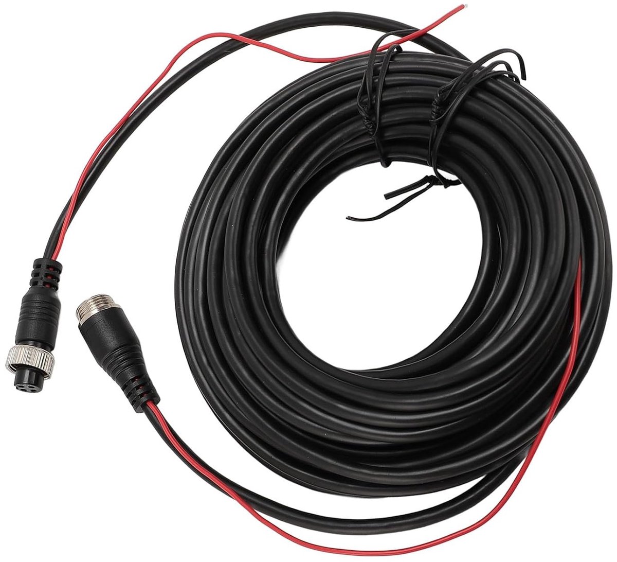 Verlengsnoer Achteruitrijcamera - Dashcam Kabel - Veilig Parkeren - Puur Koperen Draad - 20 Meter - Zwart
