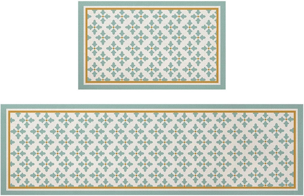 Keukenmat - Vloermat Antislip - Keuken Vloer - Super Absorberend - 45 x 160 cm - Groen