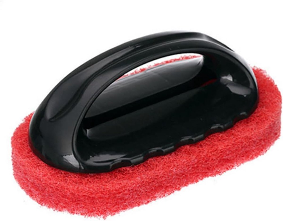 Keukenreinigingsborstel - Schrobborstel - Badkamer Reinigen - Antisliphandgreep - 43 Gram - Rood