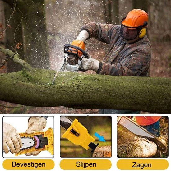 Slijpset Geschikt voor kettingzagen, inclusief 3 slijpstenen, gereedschap Geschikt voor het slijpen van grasmaaiers en kettingzagen. van Merkloos	 — afbeelding 3