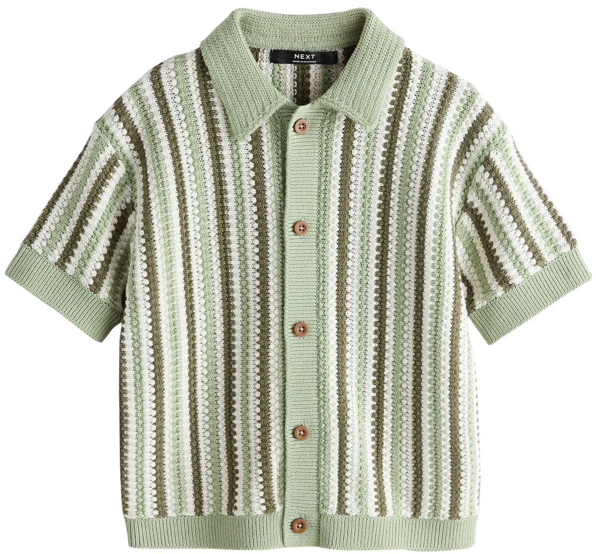 Next - Jongens - Poloshirt met gebreide strepen - Groen