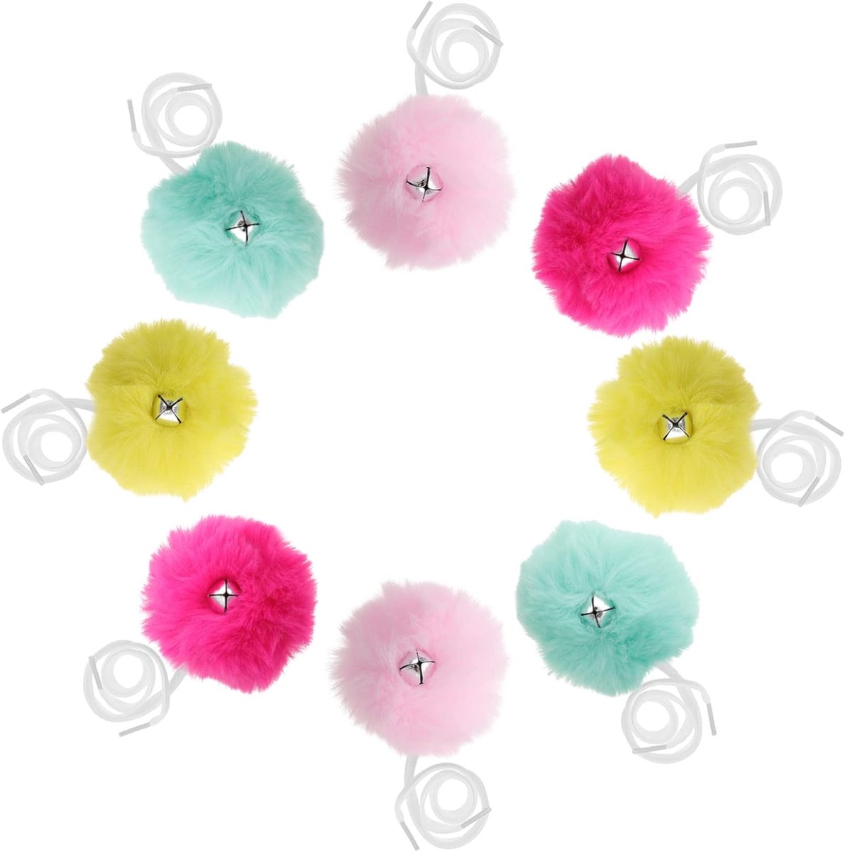Schaats Veters - Fuzzy Pompons - Sierlijke Schaatsen - Zachte Imitatiebont - 33cm Lengte - Mint Groen