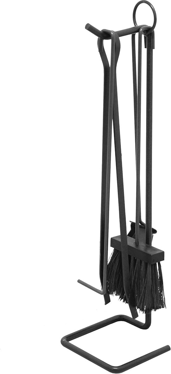 Haardset Staal - Openhaard Accessoires - Onderhoud Haard - Gelakt Metaal - Zwart