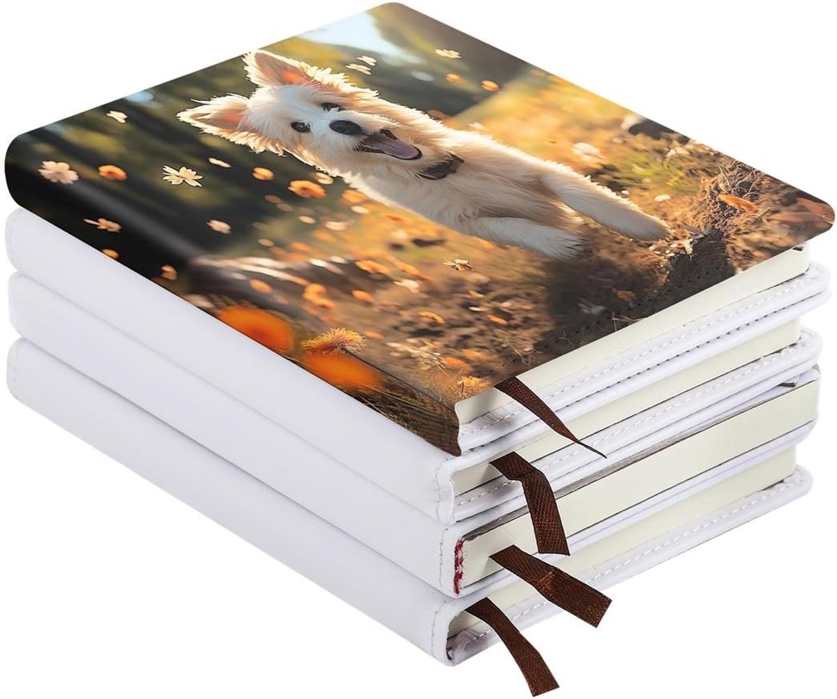 Notitieboeken Set - Dagboeken Blanco - Creatief Ontwerp - Voor Sublimatie - A6 Formaat - Wit