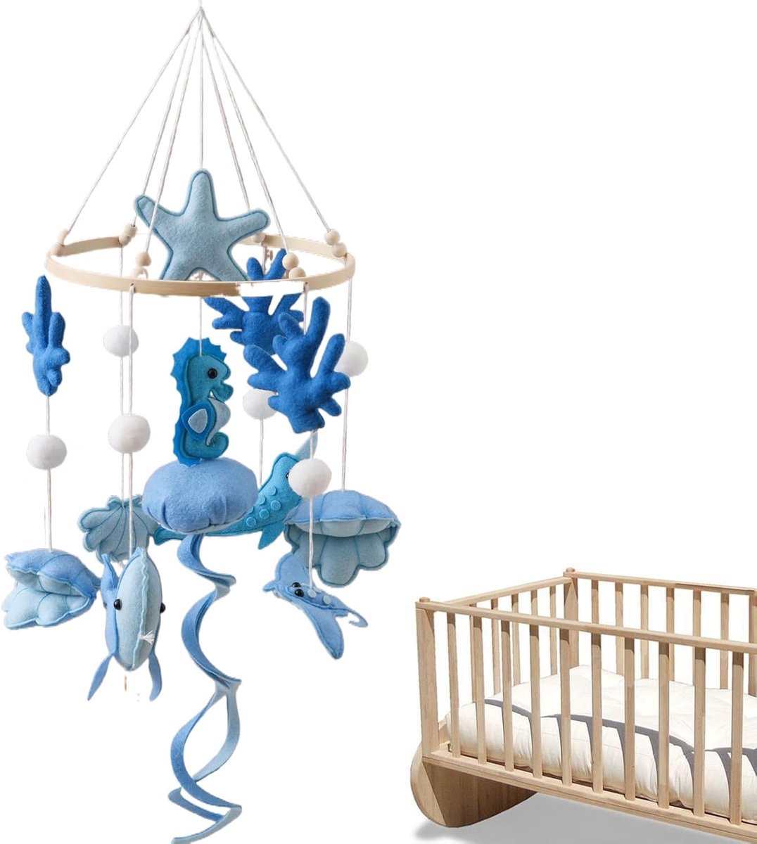 Baby Mobiel - Ledikant Mobiel - Kalmerende Slaap - Maritiem Thema - 50x23cm