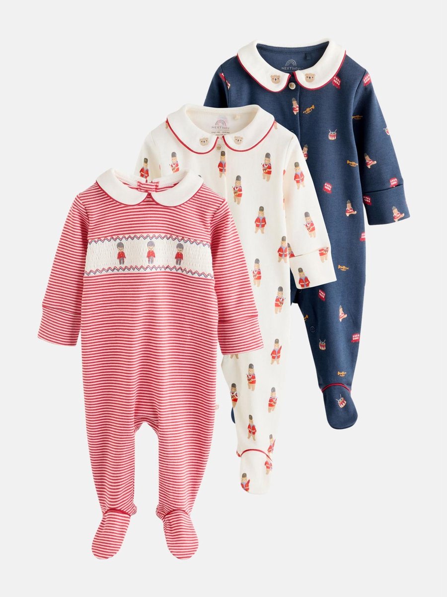 Next - Jongens - Set van 3 babypyjama's - Rood
