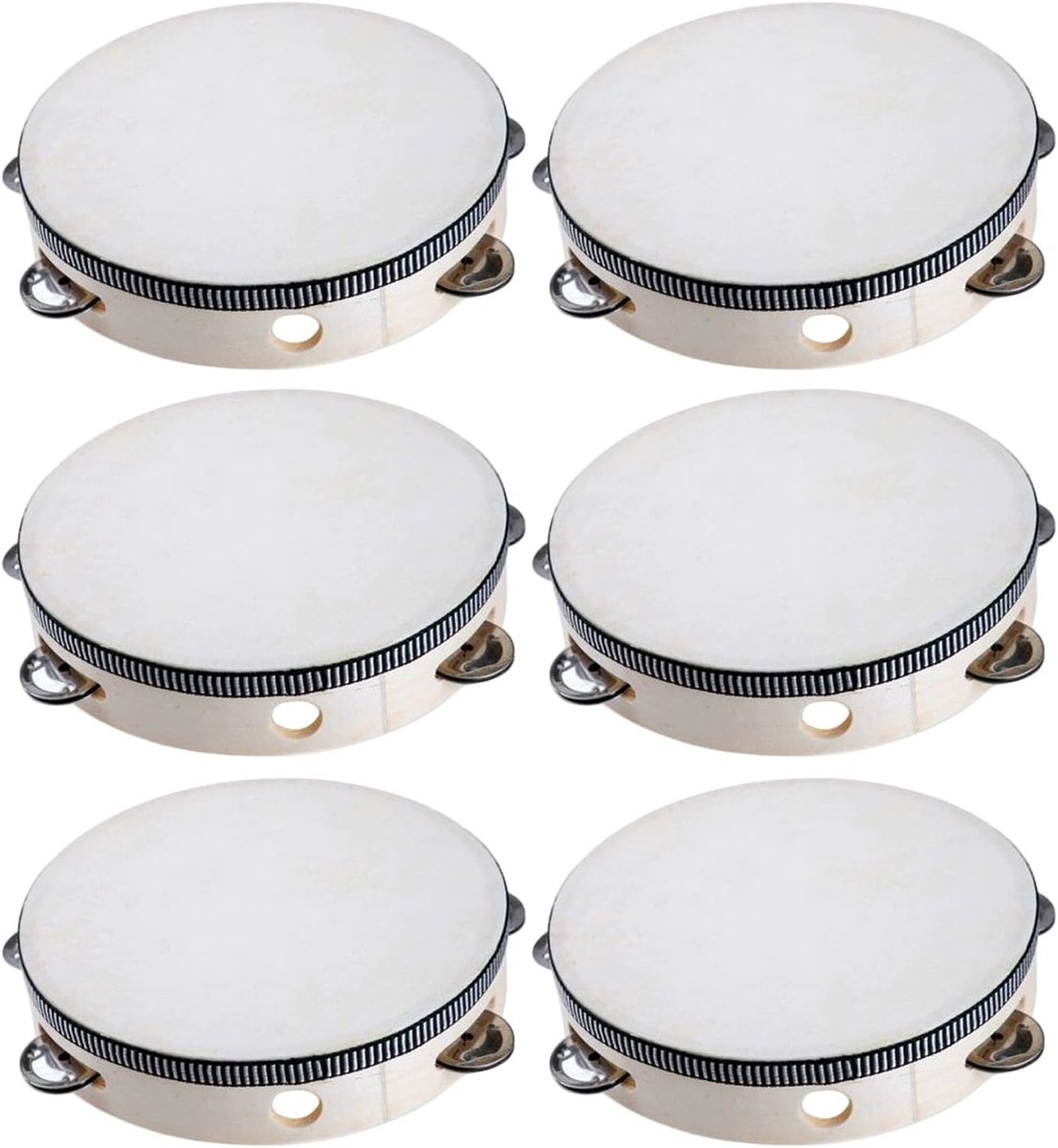 Tamboerijn Set - Percussie Instrument - Muziek en Dans - Duurzaam Hout - 15 cm Diameter