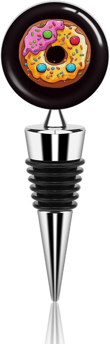 Donut Wijnstopper - Flesafsluiter - Wijn Bewaren - Luchtdichte Afdichting - 4.1 Inch - Stijl