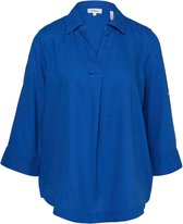 s.Oliver - female - Linnen blouse met 3/4 mouwen en omslag