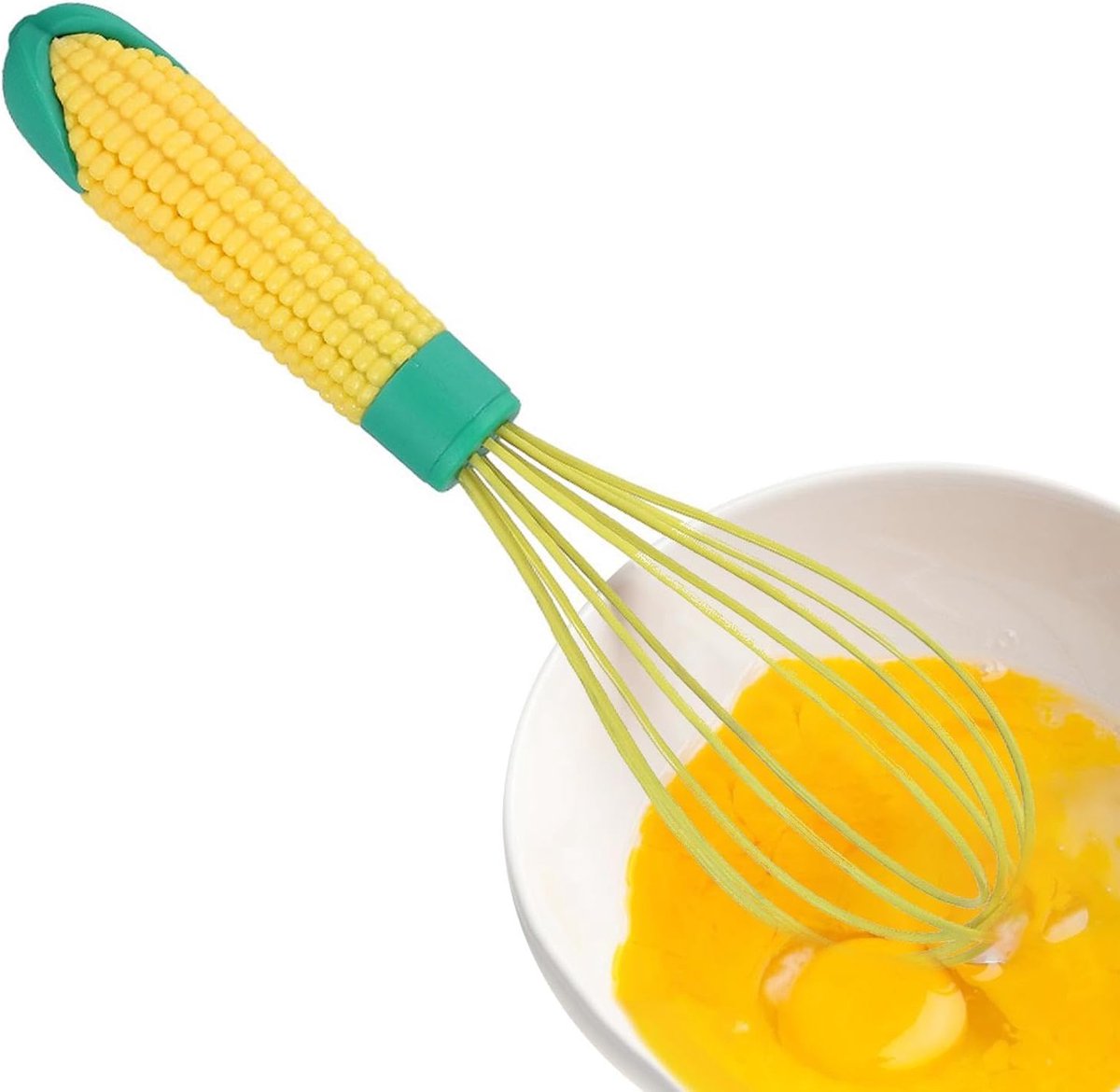Siliconen Garde - Keukenmixer Ballongarde - Ingrediënten Mengen - Ergonomisch Handvat Krasbestendig - 26x65 cm - Maïs