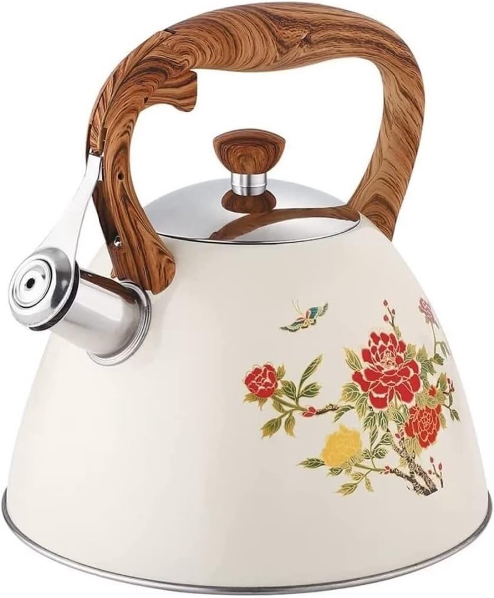 Waterketel met Fluit - Theeketel Roestvrij Staal - Snel Water Koken - Verandert van Kleur - 3 Liter Capaciteit - Zilverkleurig