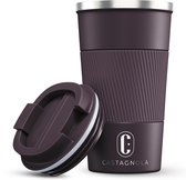 Castagnola Thermosbeker - Koffiebeker To Go - Travel Mug voor Koffie en Thee - Theebeker - 510 ML - RVS - Bruin