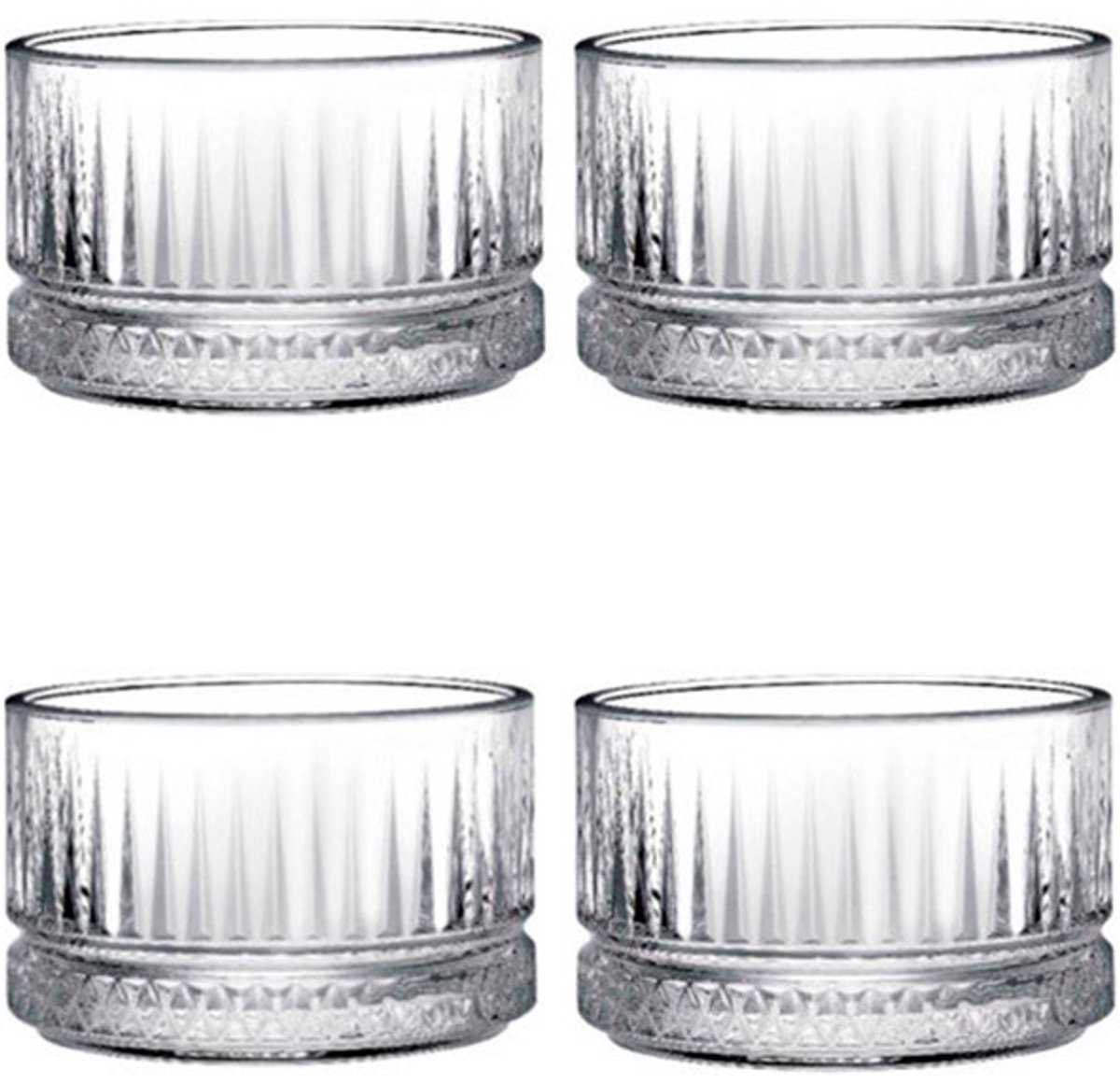 Pasabahce - snackkom set - Elysia - 230cc - transparant - 4 stuks - duurzaam