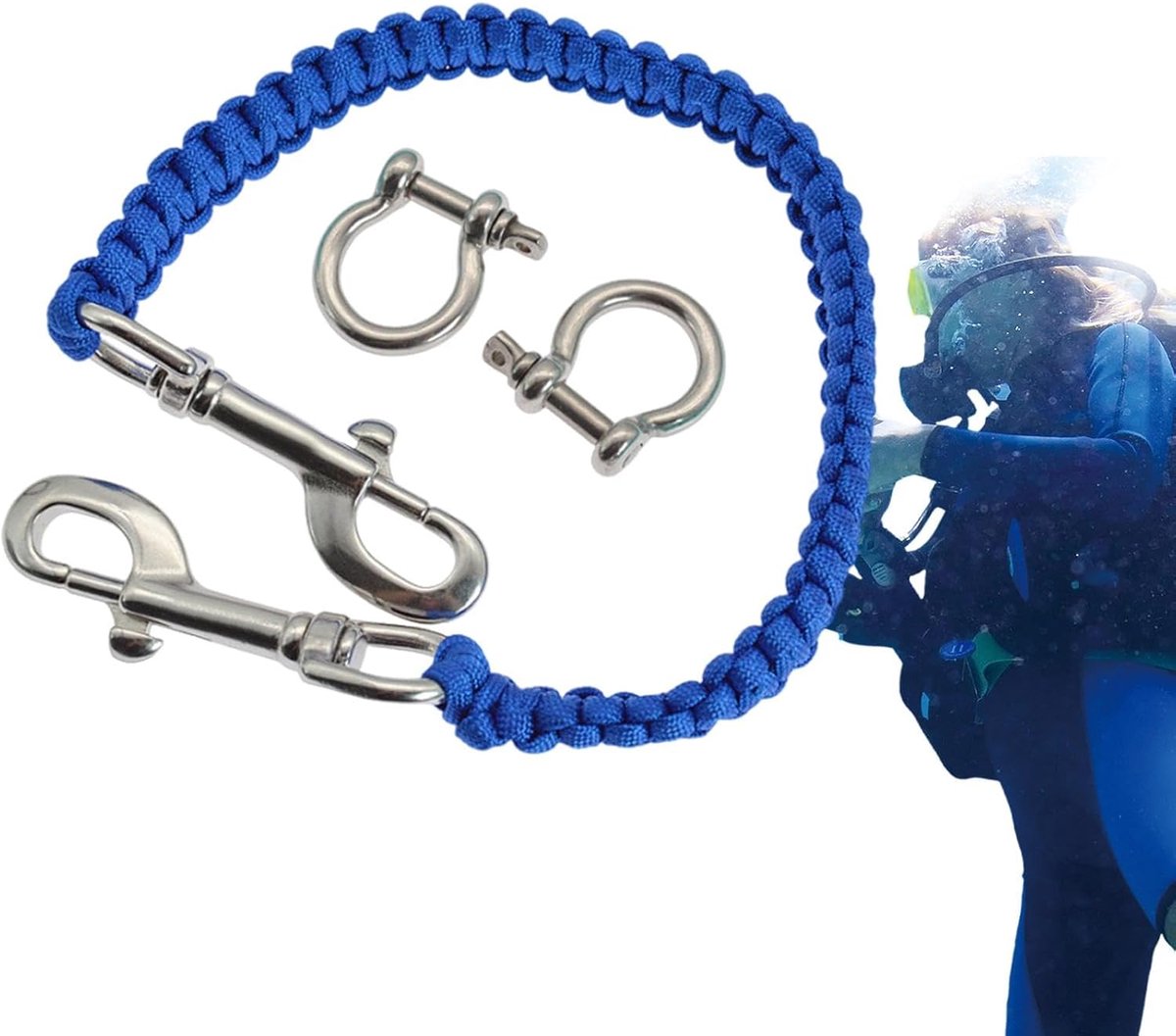 Onderwater Camera Touw - Duik Lanyard Camera - Onderwater Fotografie - Flexibel Slijtvast Ontwerp - 55 cm Lengte - Blauw
