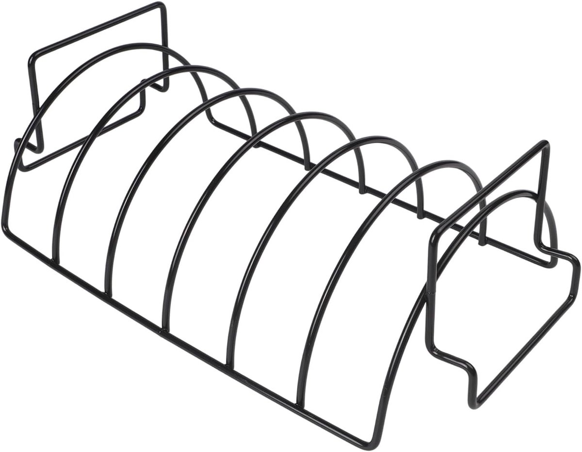 Barbecue Grillrek - Oven V-rek - Buiten Grillen - 2-in-1 Ontwerp - 30 x 10 x 10 cm - Zwart