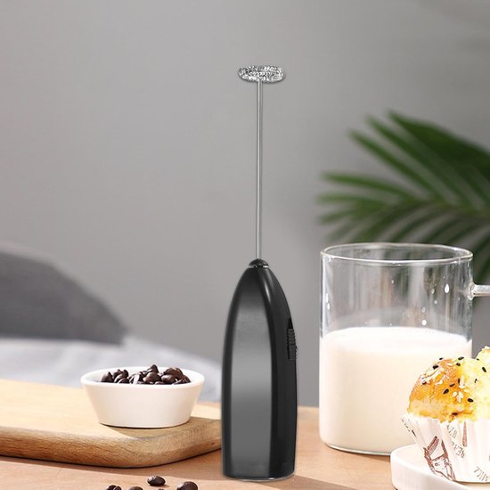 Elektrische Mixer - Eiermixer Garde - Drankjes Bereiden - Draagbaar Compact Ontwerp - 21.8 cm Lengte - Zwart — afbeelding 2