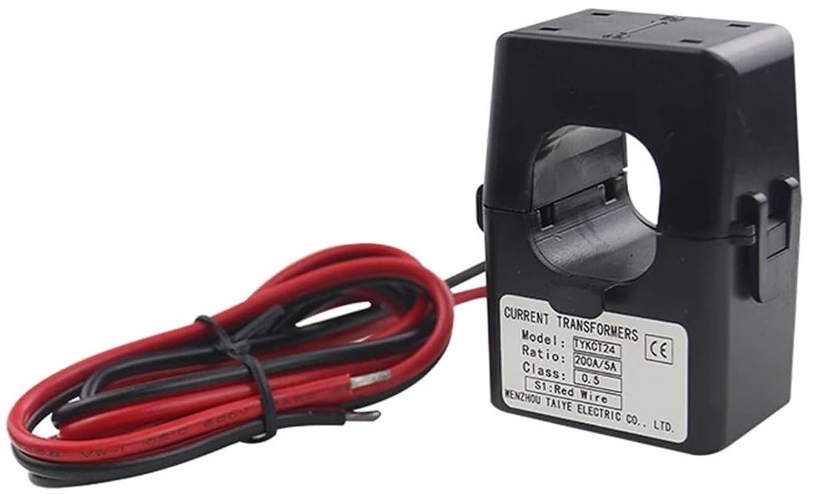 Stroomomvormer Sensor - Wisselstroom Klem - Stroom Meting - Splitkern Ontwerp - 24mm Venster