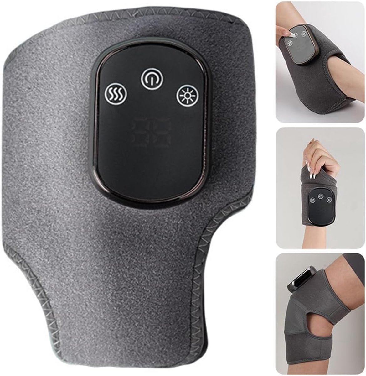 Herstelmassageapparaat - Trilmassage apparaat - Spierherstel - 3 trillingsmodi 5 warmtestanden - 18 x 13 x 55 cm - Grijs