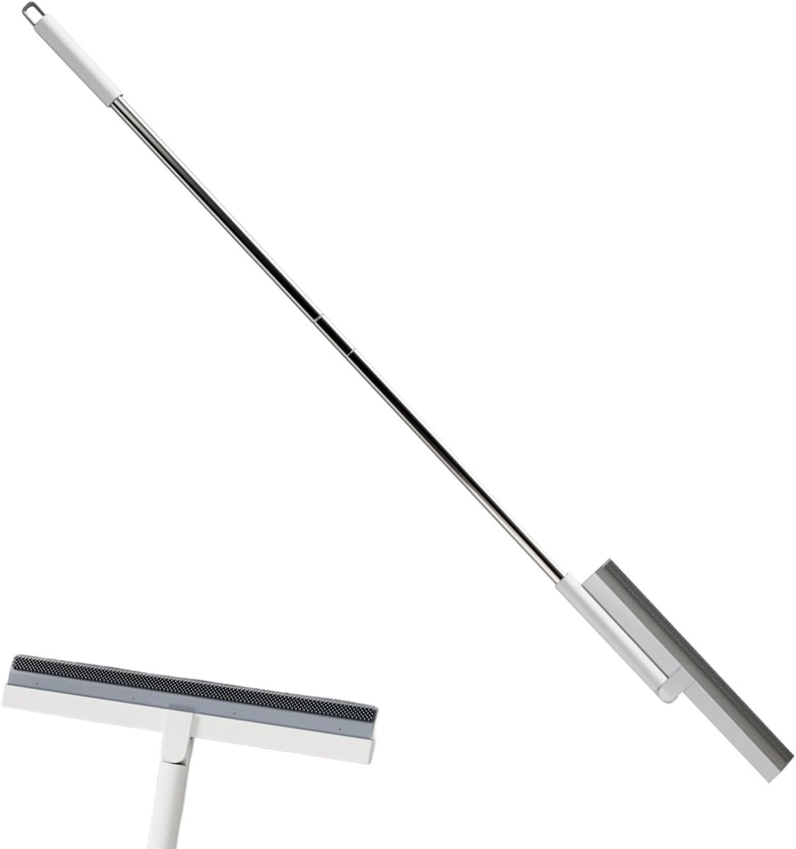 Vloertrekker - Vloerreiniger - Efficiënt Schoonmaken - Siliconen Rand - 118 cm Lengte - Grijs