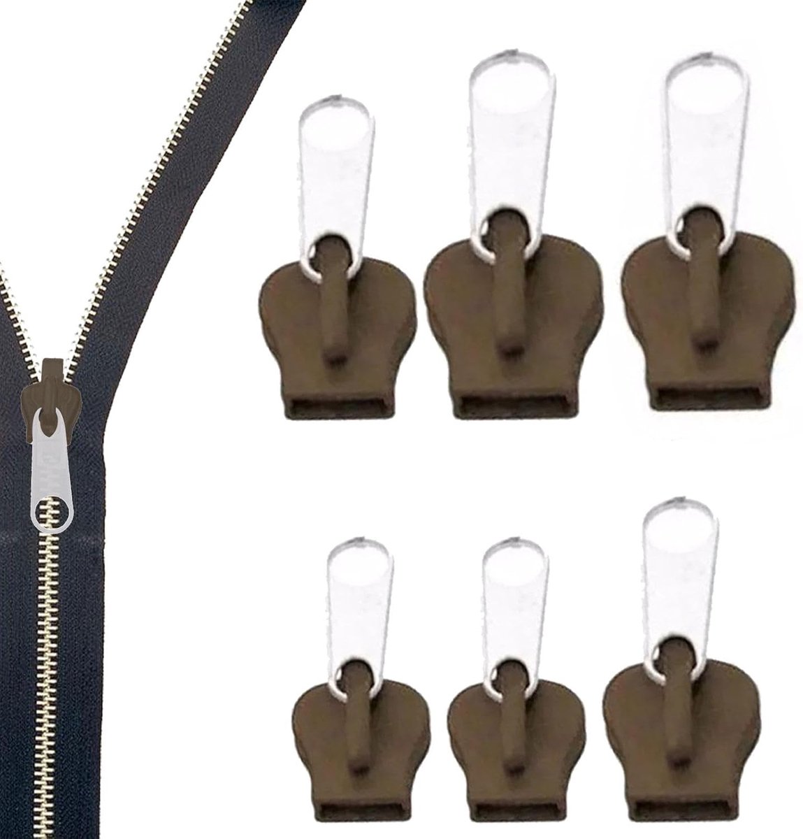 Ritstrekker Set - Rits Vervanging - Kleding Reparatie - Universele Pasvorm - 3 Maten - Zwart