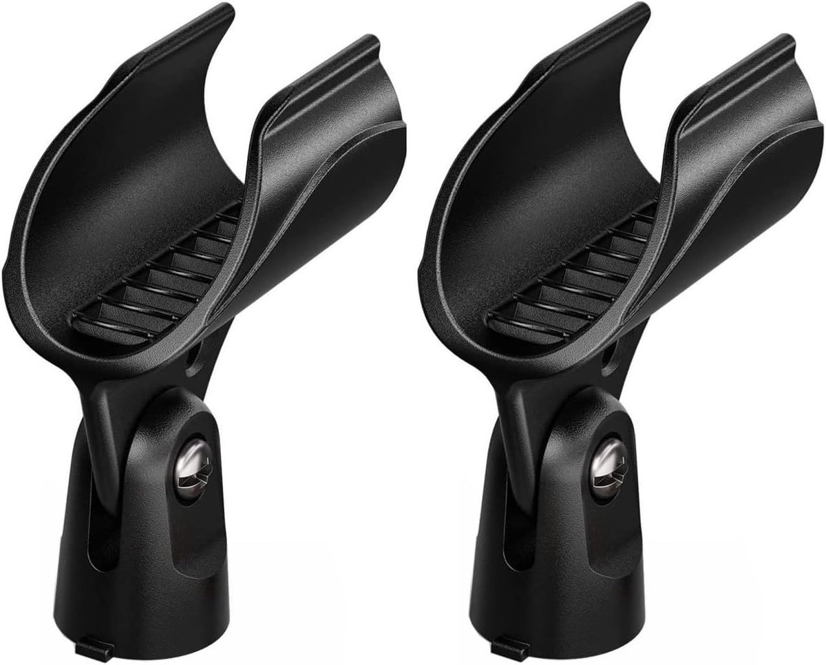 Microfoon Clip Houder - Zender Klem - Draadloze Microfoon - Set van Twee - Zwart