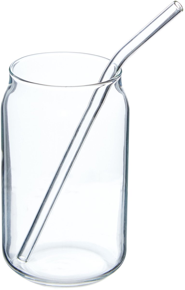 Secret de Gourmet Blikbeker met rietje - Set van 6 - 52cl - Glas