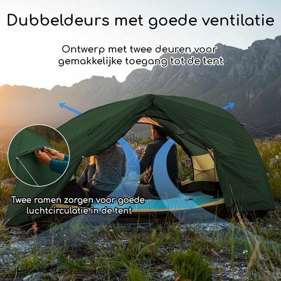 Naturehike Star River 2 – 2 persoons lichtgewicht tent – Waterdichte kampeertent – 210T 3000MM 4-seizoenen – Inclusief grondzeil – Outdoor koepeltent – Groen — afbeelding 3
