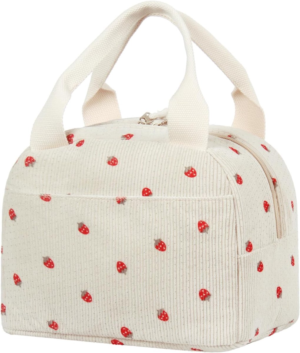 Lunchtas Dames - Corduroy Tas - Werk en Reizen - Lekvrije Voering - 8 x 5 x 6 cm