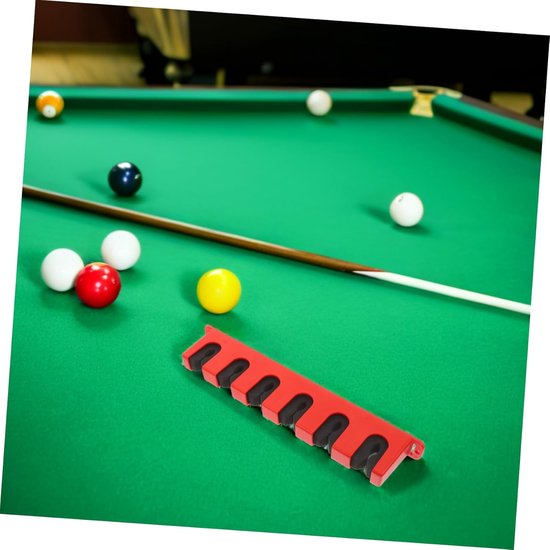 Biljartkeu Houder - Poolstok Standaard - Keu Opslag - Robuuste ABS Constructie - 6 Keu Capaciteit - Rood — afbeelding 3
