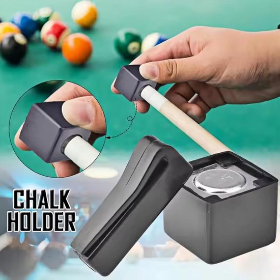 Krijthouder Keu - Accessoire Biljart - Spel Verbeteren - Magnetische Riemclip - 4.5cm x 3cm - Zwart — afbeelding 3