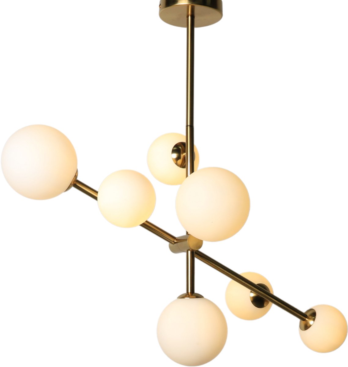 Roterende hanglamp | 7 lichtpunten | Brushed gold
