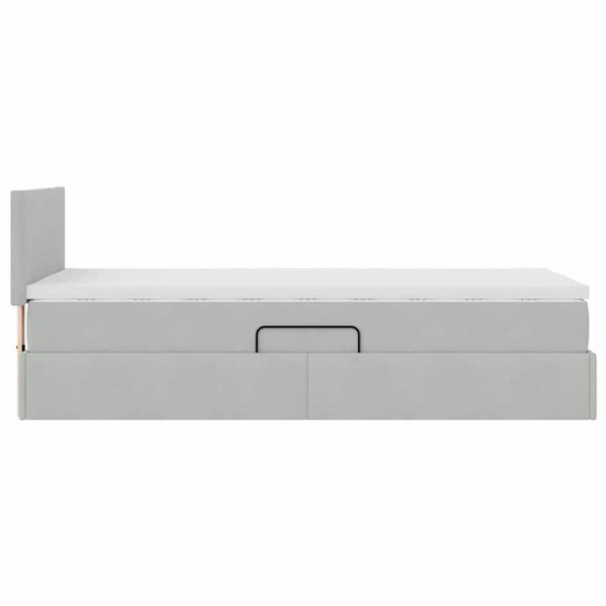 vidaXL - Opbergbed - met - matras - met - opslag - Lichtgrijs - 100 - x - 200 - cm - Fluweel