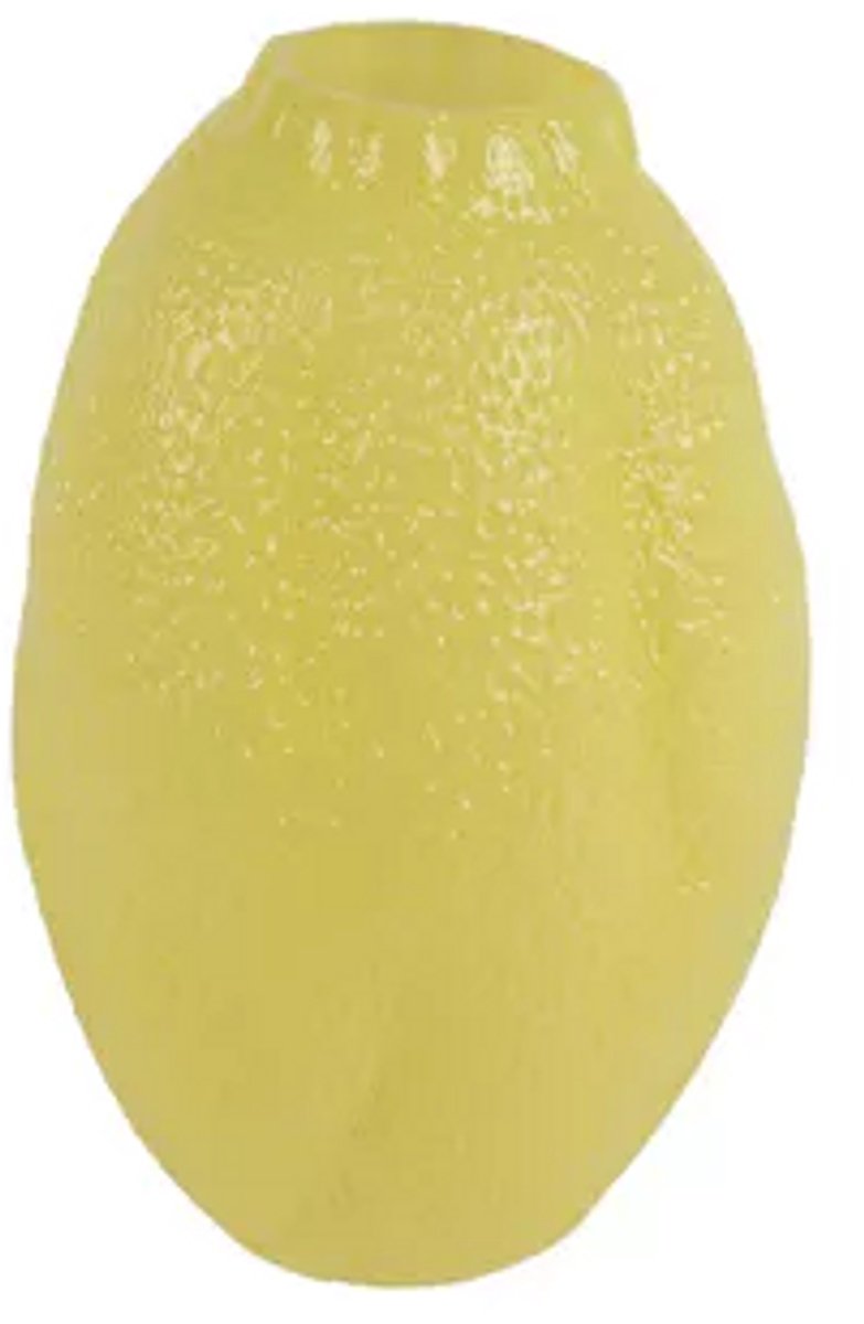 Decoris vaas glas deco 19x29cm geel