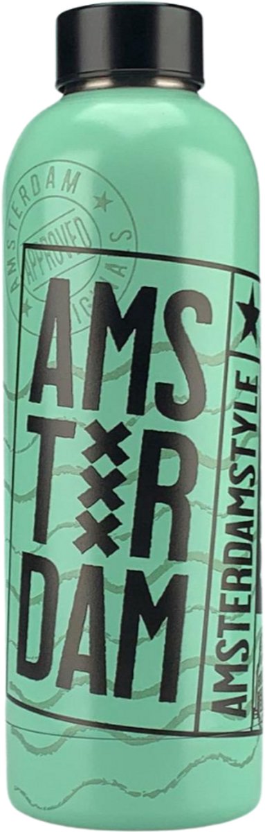 Waterfles - isoleerfles - -groen - Amsterdam style - Typisch Hollands - Amsterdam cadeau.